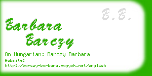 barbara barczy business card